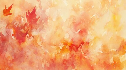 Poster - A vibrant portrayal of warm colors blending together creates an abstract representation reminiscent of autumn. The lively oranges and reds suggest a serene atmosphere, inviting reflection