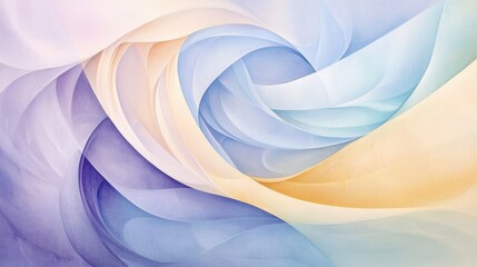 Poster - Swirling patterns of soft pastel colors blend fluidly, creating a serene atmosphere. The interplay of light shades evokes tranquility and gentle motion, perfect for modern decor