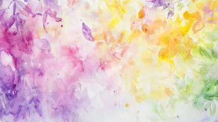 Poster - Swirls of vibrant colors blend harmoniously, creating an abstract floral design that evokes feelings of tranquility and creativity. The gentle gradients transition from purple to yellow and green