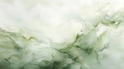 Poster - A calming abstract design featuring soft green hues and delicate textures creating an ethereal atmosphere. The flowing patterns evoke a sense of tranquility and nature