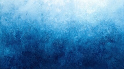 Poster - A gentle gradient transitions from light blue at the top to deep navy at the bottom, creating a calming effect with textured strokes throughout the canvas