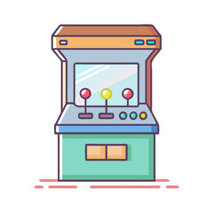 Leinwandbilder - Arcade game machine vector illustration retro gaming console vintage entertainment joystick buttons screen
