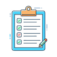 Poster - Checklist clipboard task management to do list survey form with pencil project planning and checkmark