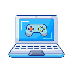 Fototapete - Laptop gaming pc computer esports video game console controller technology entertainment device