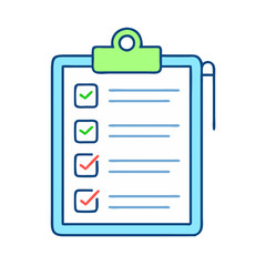 Poster - Checklist clipboard with check marks tasks list planning survey form to do list project management