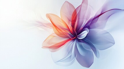 Poster - Vibrant petals blend in shades of purple, orange, and blue, creating an elegant flower shape. The delicate design evokes a sense of harmony and tranquility