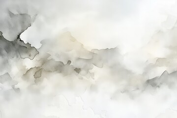 Leinwandbilder - Abstract watercolor landscape with soft gray and white tones blending seamlessly in a calm, serene backdrop representing tranquility and nature