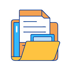 Leinwandbilder - Illustration of a file folder with documents for data management and information storage use