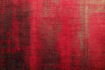 Poster - Texture of deep red fabric showcasing woven patterns under natural light with shadows adding depth and interest in a studio setting