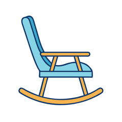 Poster - Rocking chair illustration: vintage furniture, comfortable seat, relaxing home decor element