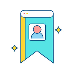 Poster - Bookmark profile page icon for web design and development user interface ux ui design element