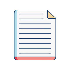 Poster - Document icon vector illustration of paper sheet with lines for note taking and writing