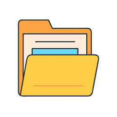 Poster - Download yellow file folder icon vector illustration for data storage and management concept design