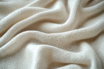 Poster - Cozy textured fabric draping softly on a surface perfect for interior decor or fashion design projects