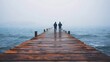 © EpochXstudio - Shared fishing pier where people from different cultures are casting lines side by side peaceful equality