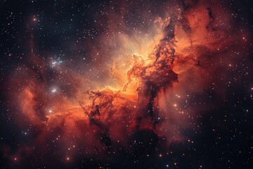 Poster - A stunning capture of cosmic nebula and surrounding celestial bodies