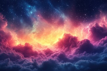 Poster - A stunning celestial artwork of vibrant colors and cosmic elements