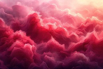 Poster - A swirling abstract depiction of red and pink clouds in the sky