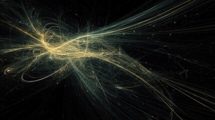 Poster - A black and gold space with a lot of stars