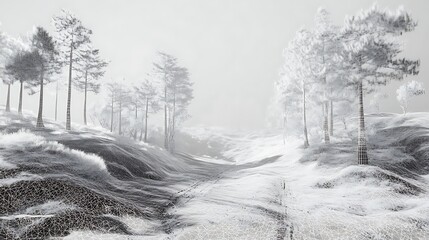  Snowy path through forest