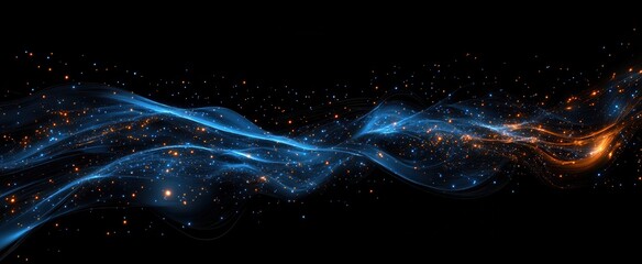 space wallpaper with blue and orange hues