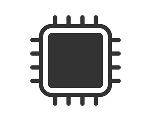 Poster - Clean, minimal vector icon depicting a microchip. Represents technology, processing, and connectivity. Suitable for websites, UI design, and techrelated projects.