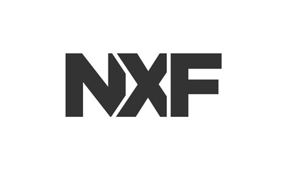 Poster - NXF logo design template with strong and modern bold text. Initial based vector logotype featuring simple and minimal typography. Trendy company identity.