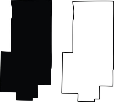 Map of Bollinger County Missouri USA Silhouette Flat And Outline Design