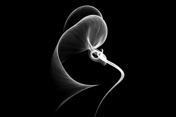 Poster - A captivating abstract design featuring swirling white lines on a contrasting black backdrop, creating a sense of movement and dynamic energy, minimalist art form.