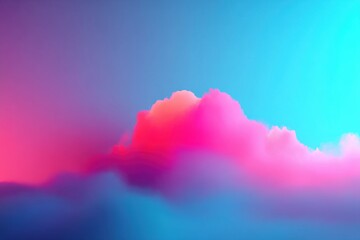 Poster - An vibrant and surreal cloudscape, featuring striking pink and blue gradients, creating a dreamy and abstract atmosphere for a colorful background effect.