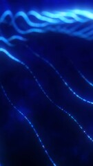 Aufkleber - flowing glowing blue lines on a dark background, representing digital currents or wave energy