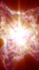 Aufkleber - abstract explosion of glowing light particles radiating from the center with vibrant orange and purp