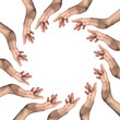 © New Africa - Making circle of human hands on white background. Unity, partnership, cooperation