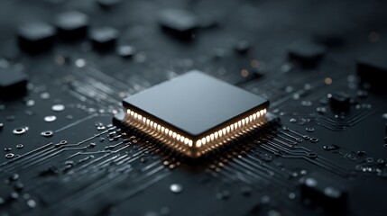 Poster - Intricate close-up capturing the sophisticated architecture of a microchip system