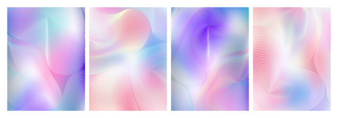 Leinwandbilder - Gradient Wave Lines Pattern. Abstract Background with White and Blue Colors. Vector Modern Minimalistic Graphic Design with Wavy Line Shapes on a Pearl Gradient Background