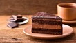 © Benjamin - piece chocolate of cake on wood background