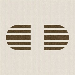 Poster - Abstract geometric design featuring two symmetrical shapes with horizontal stripes