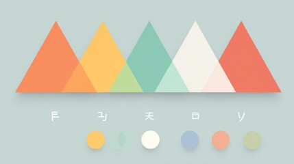 Poster - Abstract geometric mountain range design with a minimalist color palette for visual appeal.