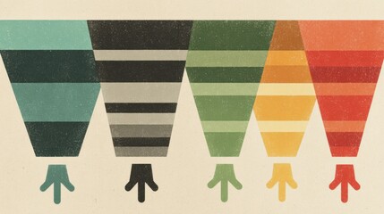 Aufkleber - Abstract illustration of funnels representing flow, process, and conversion