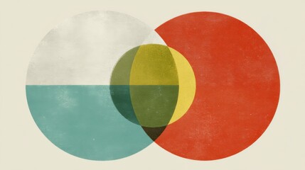 Poster - Abstract overlapping circles graphic design with textured and layered color effect