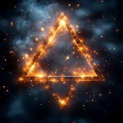 Poster - fiery triangle shape in smoke