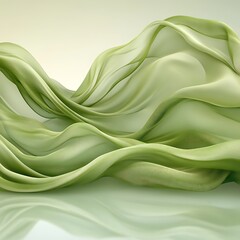 Poster - flowing, light-green fabric drapes. soft, elegant folds. delicate, smooth texture. abstract, modern 