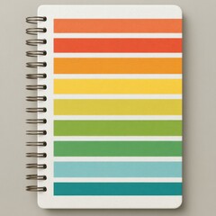 Poster - Colorful notebook with rainbow stripes, perfect for creative writing or planning.