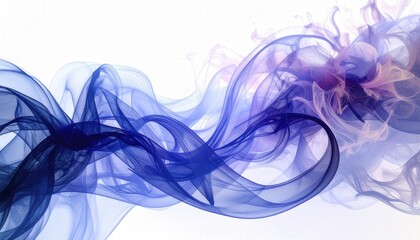 Poster - Elegant Blurred Light Waves on Isolated White Background