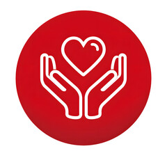 Poster - Minimalist icon depicting caring hands cradling a heart symbol symbolizing compassion support and welfare