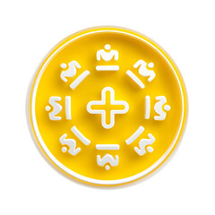 Aufkleber - Minimalist circular design featuring a white glow icon with interconnected shapes and a heart shaped cross symbol conveying themes of spiritual connection
