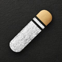 Poster - Elegant illustration of a pencil eraser on textured black background in studio