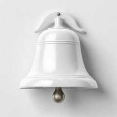 Poster - Elegant white bell mounted on wall, symbol of announcements and celebration