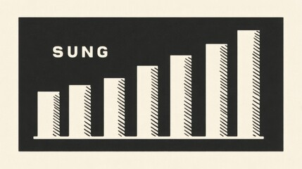 Aufkleber - Graphic illustration of a rising bar graph depicting growth and statistical data