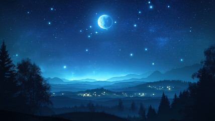 Wall Mural - vast night sky filled with stars and galaxies offering a breathtaking cosmic view